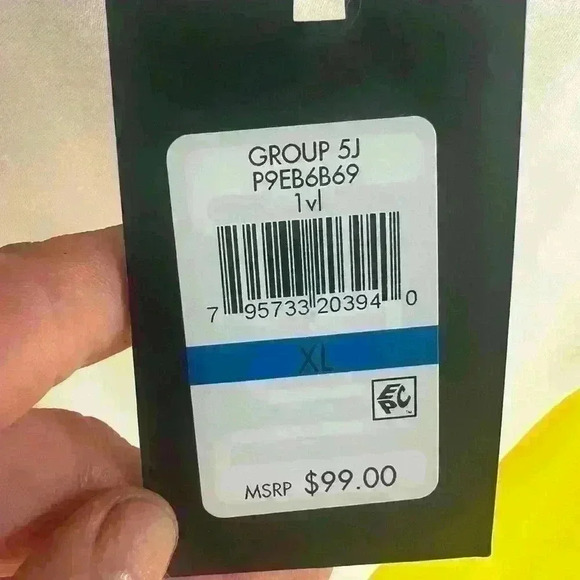 DKNY dress. Size XL ladies color block NWY black yellow white Flowy Airy - Picture 9 of 12